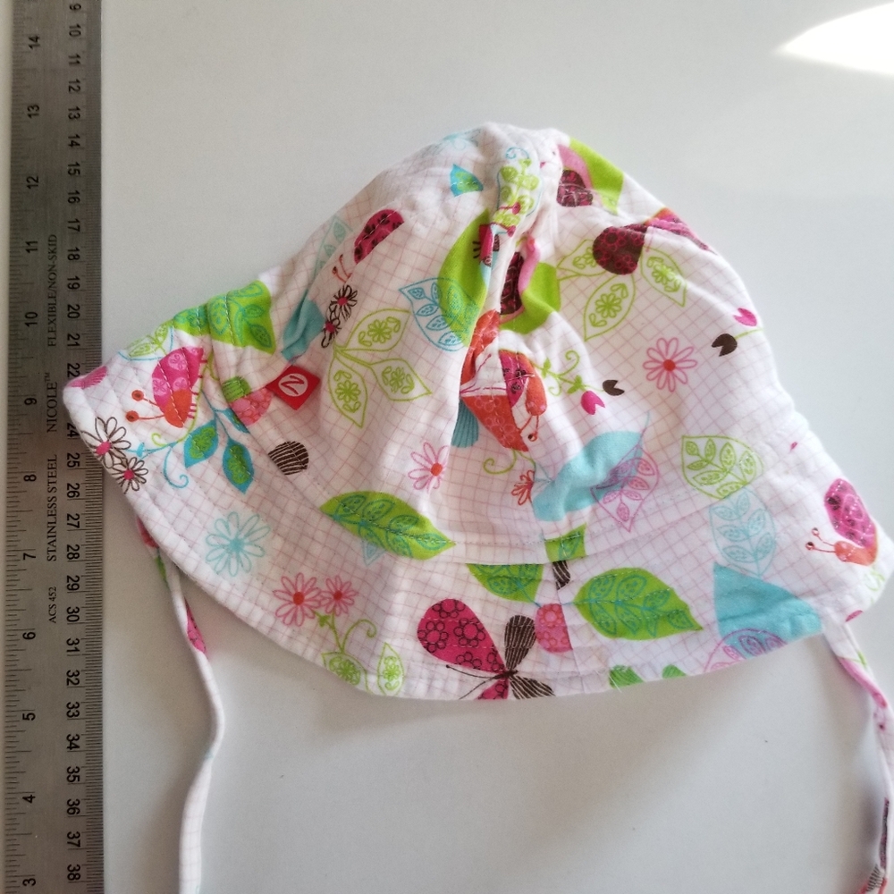 Zutano Baby Toddler Cotton Sun Bat With Ties 24 Mo